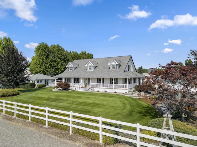 3333 N Ashton Rd, Otis Orchards, WA 99027 - view of front of house featuring covered porch, a fenced front yard, and roof with shingles