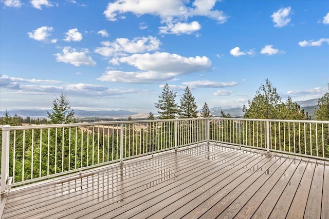 6808 S Jackson Ridge Ln, Greenacres, WA 99016 - wooden deck featuring a mountain view