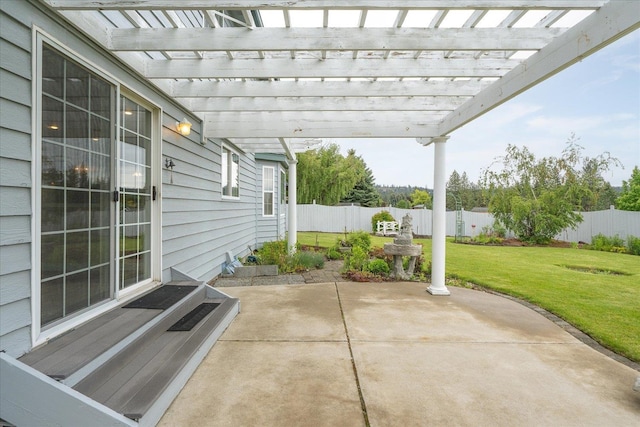 6419 W Skagit Ave, Spokane, WA 99208 - fenced backyard with a patio area and a pergola