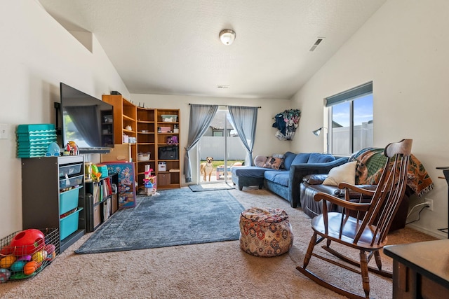19020 E Euclid Ave, Otis Orchards, WA 99037 - carpeted living room with lofted ceiling