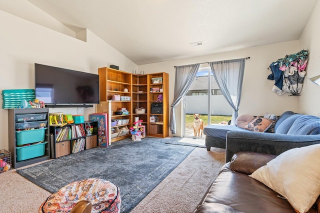 19020 E Euclid Ave, Otis Orchards, WA 99037 - carpeted living area featuring lofted ceiling