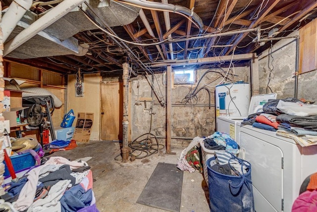 803 E Queen Ave, Spokane, WA 99207 - unfinished basement featuring washer and dryer and water heater