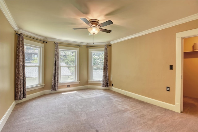 1428 E 18th Ave, Spokane, WA 99203 - unfurnished room with ornamental molding, light carpet, and a ceiling fan