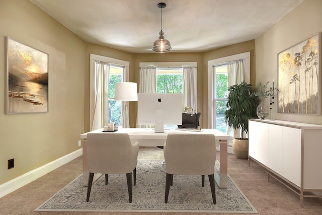 1428 E 18th Ave, Spokane, WA 99203 - dining space featuring carpet, healthy amount of natural light, and an office area
