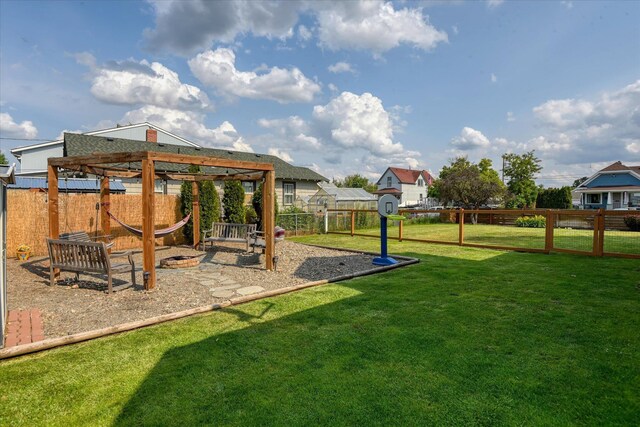 703 E Lacrosse Ave, Spokane, WA 99207 - fenced backyard with an outdoor fire pit
