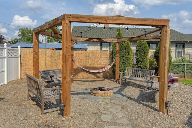 703 E Lacrosse Ave, Spokane, WA 99207 - view of patio / terrace with an outdoor fire pit