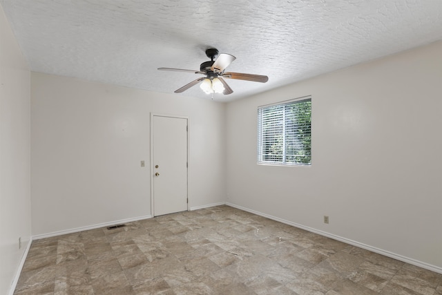 17221 N Little Spokane Dr, Colbert, WA 99005 - spare room featuring ceiling fan, a textured ceiling, and stone finish flooring