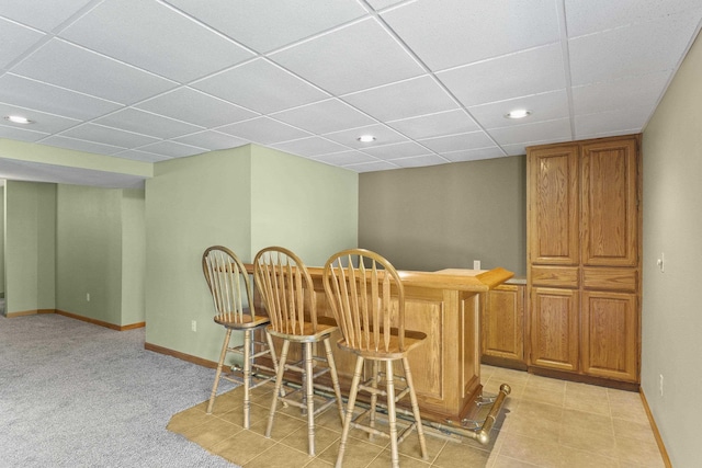 17607 E Judkins Rd, Spokane, WA 99217 - indoor dry bar with a paneled ceiling, recessed lighting, and light colored carpet