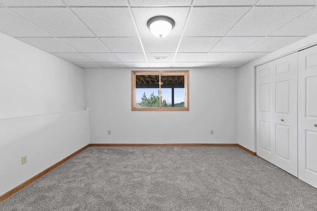 17607 E Judkins Rd, Spokane, WA 99217 - unfurnished bedroom featuring carpet floors, a closet, and a drop ceiling