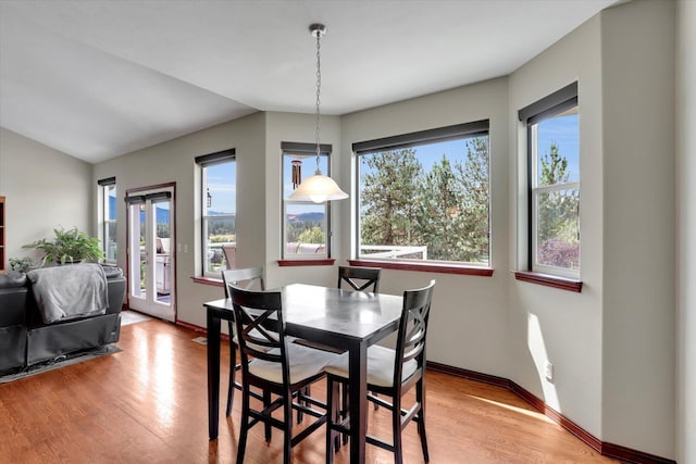 2716 S Man O War Ln, Veradale, WA 99037 - dining room featuring light wood-style floors and vaulted ceiling