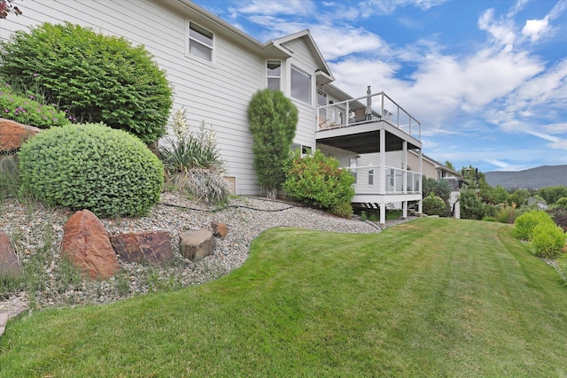2716 S Man O War Ln, Veradale, WA 99037 - view of grassy yard featuring a mountain view and a balcony