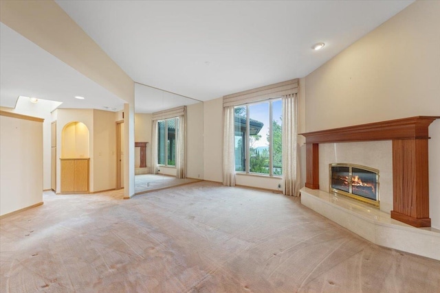 5430 S Quail Ridge Cir, Spokane, WA 99223 - unfurnished living room featuring a premium fireplace and carpet