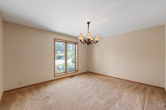 5430 S Quail Ridge Cir, Spokane, WA 99223 - spare room featuring a chandelier and light carpet