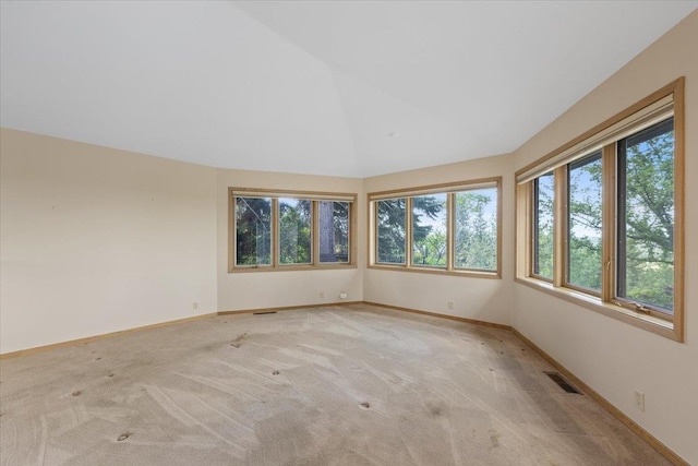 5430 S Quail Ridge Cir, Spokane, WA 99223 - unfurnished room featuring light carpet and vaulted ceiling