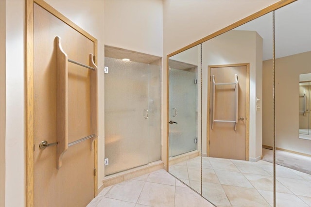 5430 S Quail Ridge Cir, Spokane, WA 99223 - bathroom with a shower stall and tile patterned floors