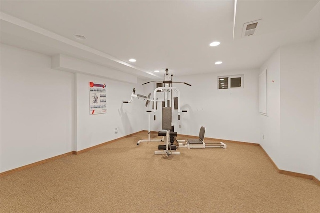 5430 S Quail Ridge Cir, Spokane, WA 99223 - workout area featuring recessed lighting and carpet floors