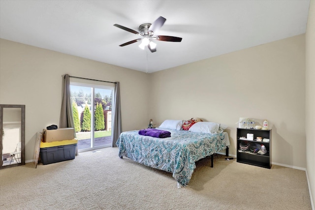 15418 E 24th Ave, Spokane Valley, WA 99037 - carpeted bedroom featuring access to exterior and ceiling fan