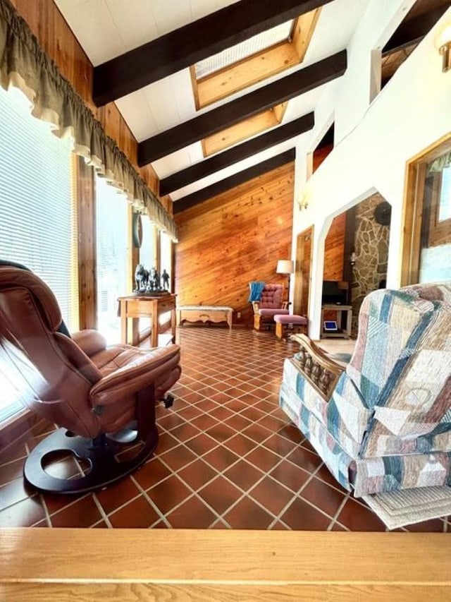 1425 N Chapin Rd, Evans, WA 99126 - tiled living area featuring wood walls