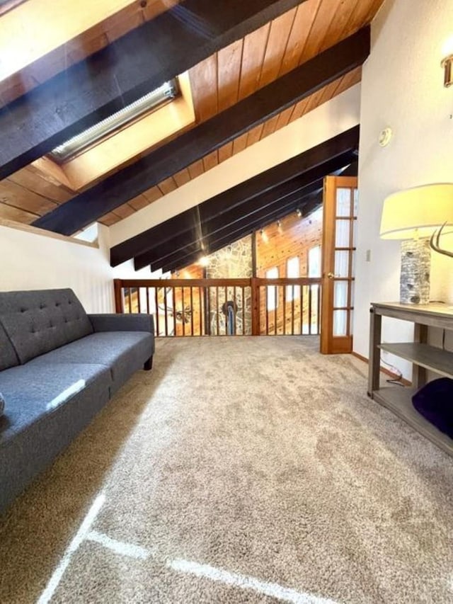 1425 N Chapin Rd, Evans, WA 99126 - carpeted living room with wood ceiling