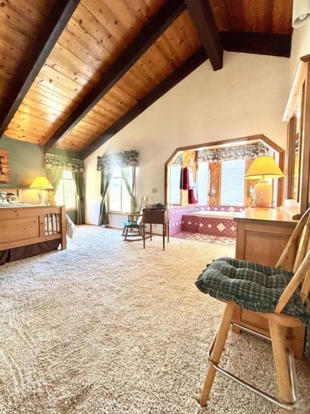 1425 N Chapin Rd, Evans, WA 99126 - bedroom featuring carpet floors and wood ceiling