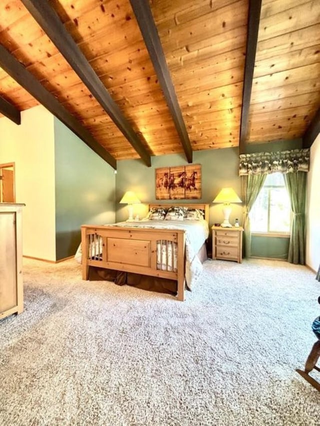 1425 N Chapin Rd, Evans, WA 99126 - bedroom featuring carpet flooring and wood ceiling