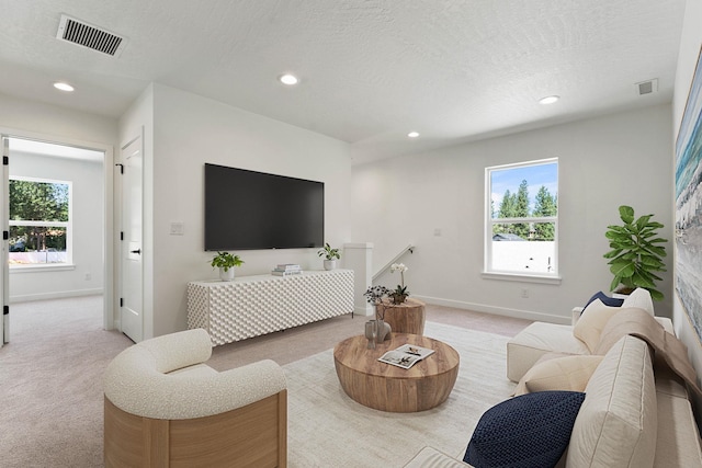 1215 S Radio Ln, Spokane Valley, WA 99212 - living area with carpet, recessed lighting, and a textured ceiling