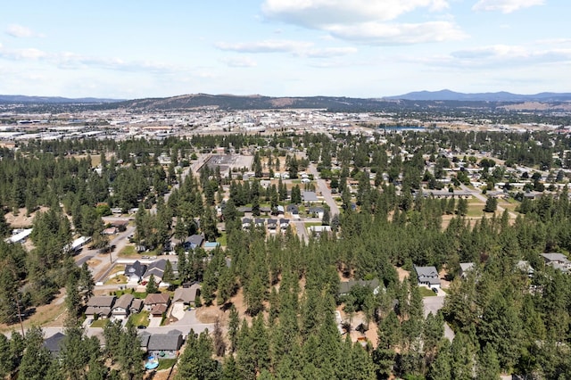 1215 S Radio Ln, Spokane Valley, WA 99212 - aerial view of property and surrounding area featuring a mountainous background and nearby suburban area