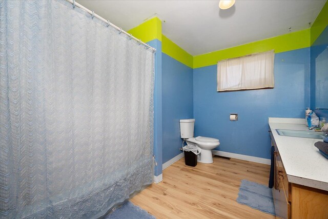 40010 N Newport Hwy, Elk, WA 99009 - bathroom with wood finished floors, vanity, and curtained shower