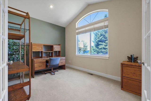 3405 W Kens Ct, Spokane, WA 99208 - office space featuring healthy amount of natural light, vaulted ceiling, and light colored carpet