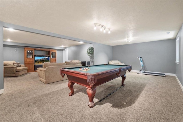 3405 W Kens Ct, Spokane, WA 99208 - game room with carpet, billiards, and a textured ceiling