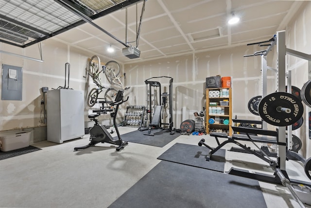 3228 N Mckinnon Rd, Spokane, WA 99217 - exercise area with electric panel and a garage
