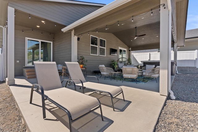 3228 N Mckinnon Rd, Spokane, WA 99217 - view of patio / terrace with an outdoor living space and ceiling fan