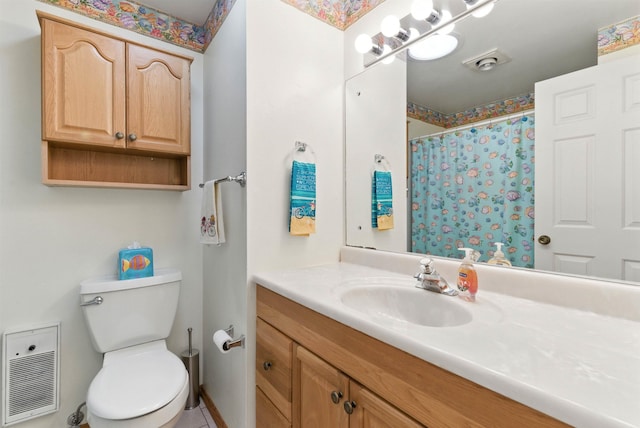 3832 S Cook St, Spokane, WA 99223 - full bathroom featuring heating unit, vanity, and a shower with curtain