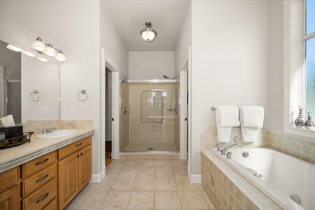 5614 N Thierman Rd, Spokane, WA 99217 - full bath featuring a stall shower, vanity, and a tub with jets