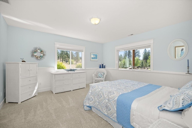 5614 N Thierman Rd, Spokane, WA 99217 - bedroom with wainscoting, multiple windows, and carpet flooring