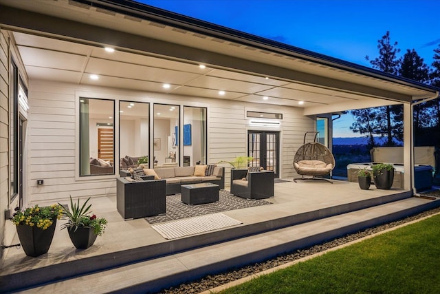 5257 S Falcon Point Ct, Spokane, WA 99224 - view of patio featuring an outdoor living space and french doors