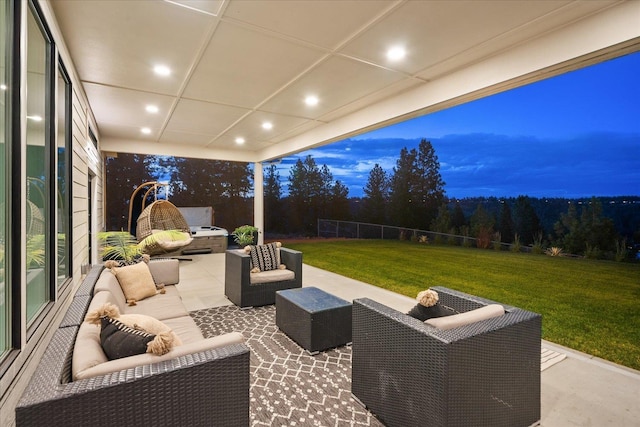 5257 S Falcon Point Ct, Spokane, WA 99224 - fenced backyard featuring outdoor lounge area and a patio