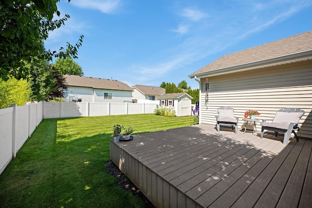 1720 W Briar Ln, Spokane, WA 99208 - deck with a storage shed, a fenced backyard, and a residential view