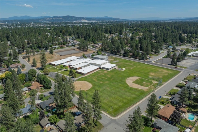 11322 E 18th Ave, Spokane, WA 99206 - aerial view of property and surrounding area featuring a mountainous background and nearby suburban area