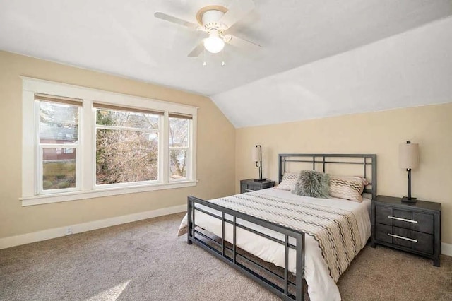 1518 W 6th Ave, Spokane, WA 99204 - bedroom with carpet flooring, lofted ceiling, and a ceiling fan
