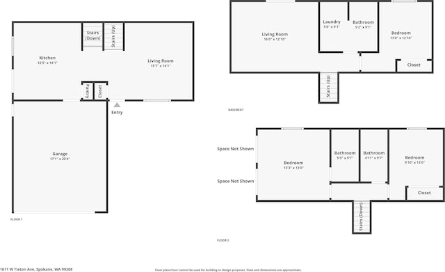 1611 W Tieton Ave, Spokane, WA 99208 - view of floor plan / room layout