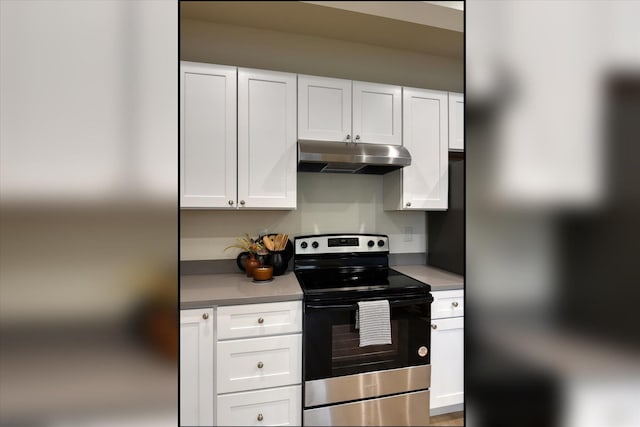 4907 E 6th Avenue 4909E 6Th Ave, Spokane Valley, WA 99212 - kitchen featuring appliances with stainless steel finishes, under cabinet range hood, white cabinetry, and light countertops