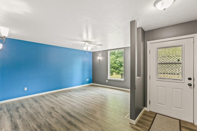 9906 E 17th Ln, Spokane Valley, WA 99206 - entryway featuring wood finished floors and ceiling fan