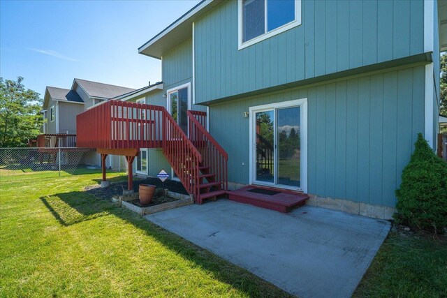 4407 E 14th Ave, Spokane, WA 99212 - rear view of property featuring a deck, a patio, and stairs