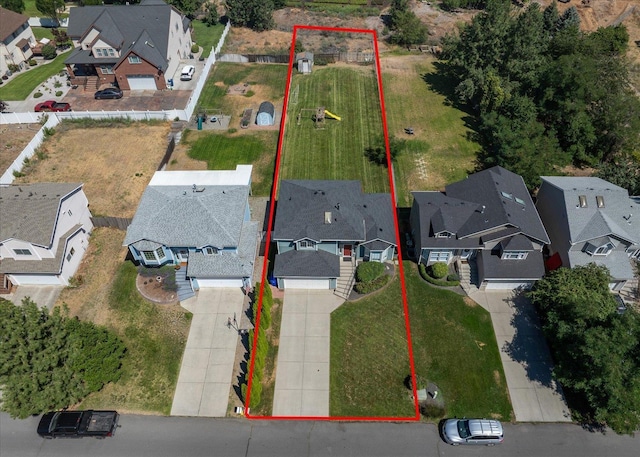 4407 E 14th Ave, Spokane, WA 99212 - aerial view of residential area with property parcel outlined