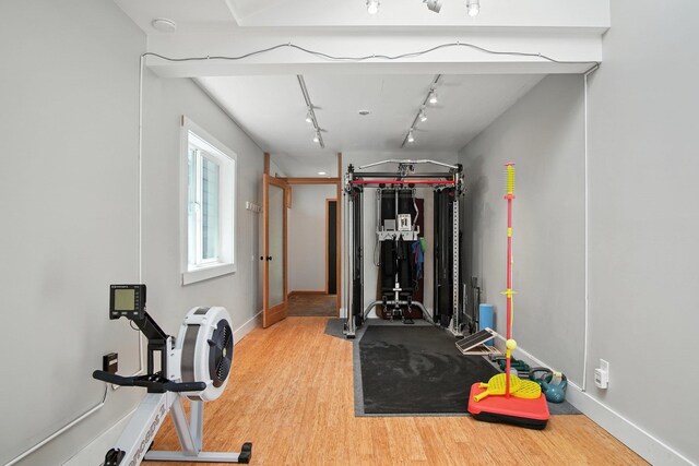 3121 S Manito Blvd, Spokane, WA 99203 - exercise room featuring track lighting and wood finished floors