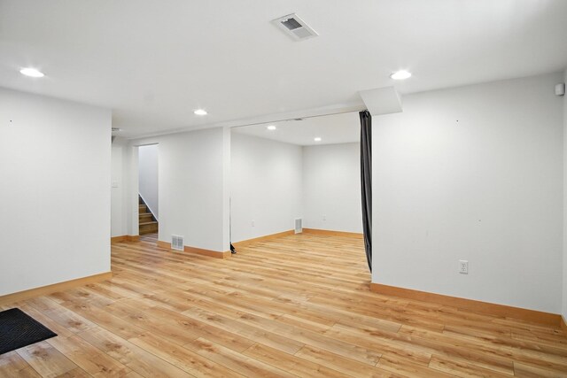 3121 S Manito Blvd, Spokane, WA 99203 - finished below grade area with stairs, light wood-type flooring, and recessed lighting