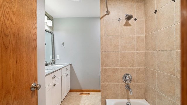 811 W Teal Ave, Spokane, WA 99218 - full bathroom with vanity, tile patterned floors, and shower / bathtub combination