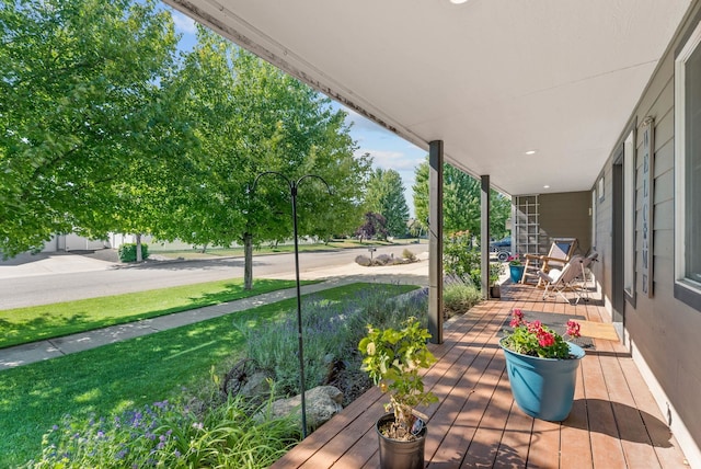 3421 S Mcdonald St, Spokane Valley, WA 99206 - wooden porch with a yard