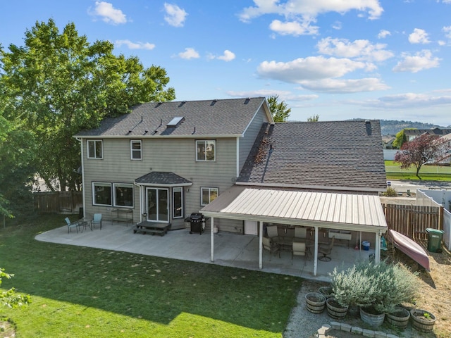 3421 S Mcdonald St, Spokane Valley, WA 99206 - rear view of property with a patio area, a fenced backyard, and entry steps